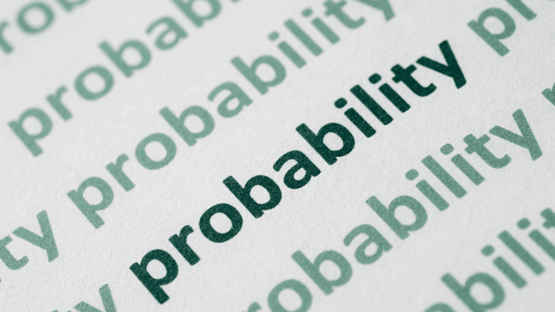 The word 'probability' printed on a page many times. Section 10 probabillity reference